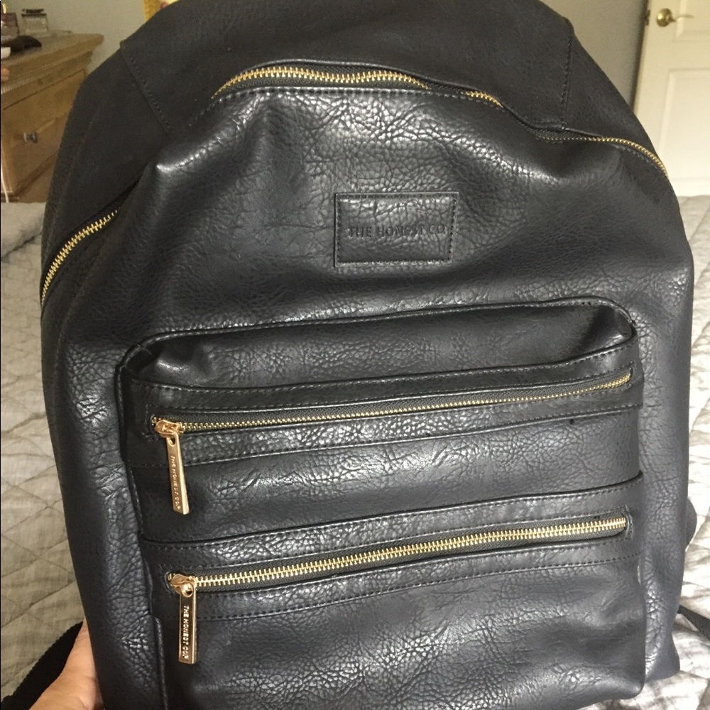 Honest Company Faux Leather Diaper Backpack